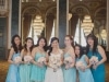 Bride and the bridesmaids in mismatched Tiffany Blue. Rebecca Chan Weddings and Events www.rebeccachan.ca