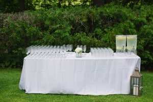 Water station to keep guests comfortable - Outdoor tented wedding tips by Rebecca Chan Weddings and Events rebeccachan.ca