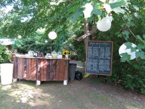 Outdoor tented wedding reception