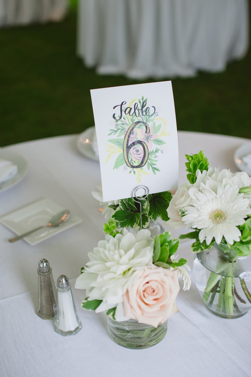 Custom illustrated table numbers. See more at Rebecca Chan Weddings and Events https://rebeccachan.ca