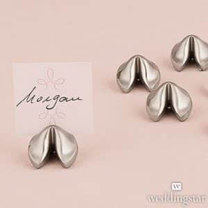 Silver Fortune Cookie Name Card Holders