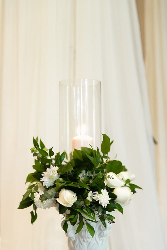 Classic ivory and champagne wedding ceremony decor at Liberty Grand. See more at Rebecca Chan Weddings and Events https://rebeccachan.ca