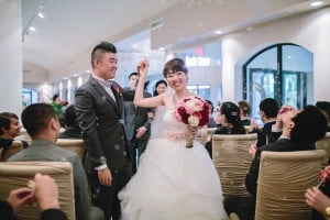 Modern Chinese Wedding with pink, red and gold