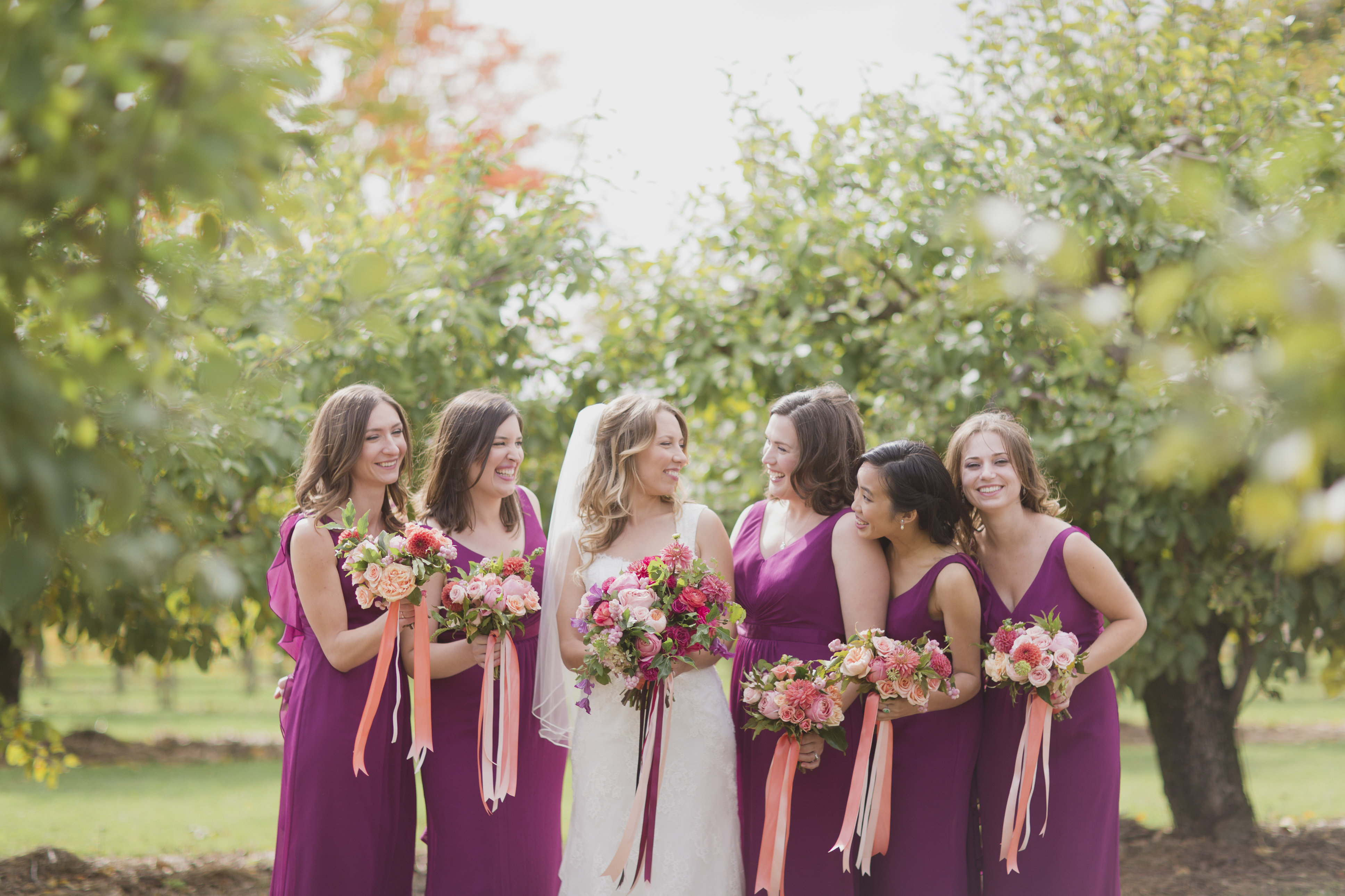 Romantic cranberry and peach fall wedding. See more at Rebecca Chan Weddings and Events https://rebeccachan.ca