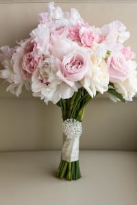 Blush pink bride's bouquet - Classic Beauty Wedding at Casa Loma and Shangri-La Hotel Toronto. See more at rebeccachan.ca