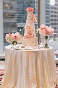 Pink peony cake by Bobbette and Belle. Classic Luxury Wedding at Shangri-La Hotel Toronto. See more at rebeccachan.ca