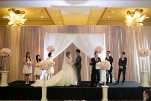 Romantic blush pink wedding ceremony at Ritz-Carlton Hotel Toronto