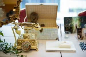 Gold accents at the receiving table - Romantic blush pink wedding at Ritz-Carlton Hotel Toronto