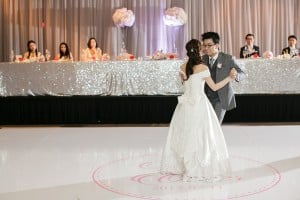 Bride and groom share a first dance - Romantic blush pink wedding at Ritz-Carlton Hotel Toronto