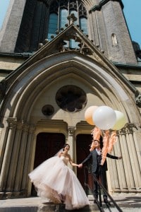 Whimsical hot air balloon and peaches wedding, by Rebecca Chan Weddings and Events rebeccachan.ca