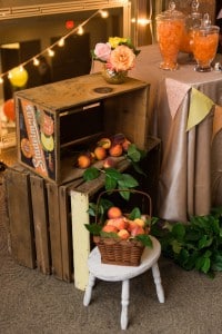 Whimsical hot air balloon and peaches wedding, by Rebecca Chan Weddings and Events rebeccachan.ca