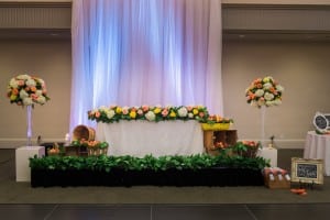 Whimsical hot air balloon and peaches wedding, by Rebecca Chan Weddings and Events rebeccachan.ca
