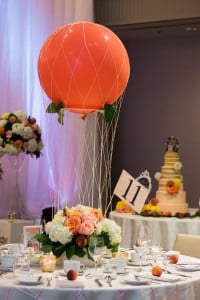 Whimsical hot air balloon and peaches wedding, by Rebecca Chan Weddings and Events rebeccachan.ca