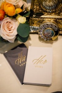 Estates of Sunnybrook indoor ceremony inspiration - his and her vow books