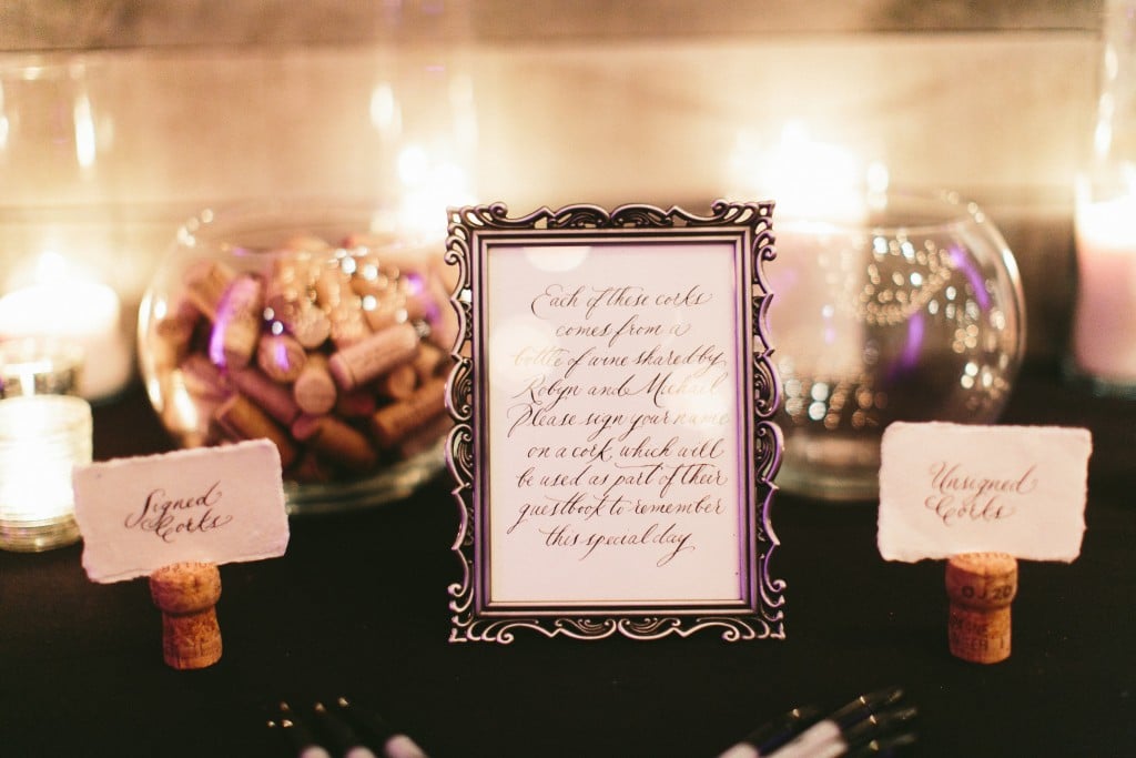 Wedding Day Stationary idea from an Elegant and Rustic Toronto Wedding in the Distillery District - Cor signing guestbook