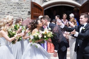 Post-wedding ceremony confetti at Islington United Church