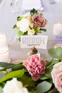 Bride and groom name card on vintage door knobs - Romantic Rustic Wedding at the Steam Whistle Brewery