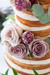 Naked cake with flowers - Romantic Rustic Wedding at the Steam Whistle Brewery