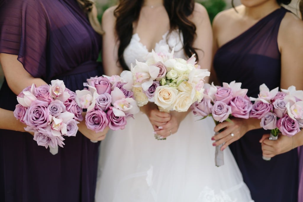 Arcadian Court wedding - modern lavender bouquets