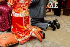 Tea Ceremony - Romantic Pink and Gold Wedding at Omni King Edward Hotel