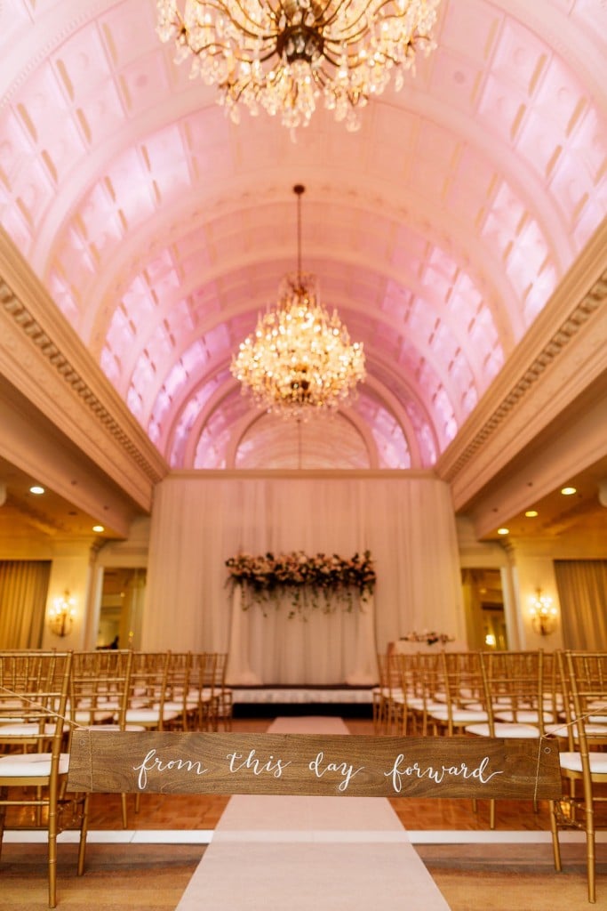 Romantic Pink and Gold Wedding at Omni King Edward Hotel