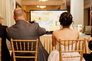 Video Game room - Romantic Pink and Gold Wedding at Omni King Edward Hotel