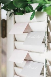 Estates of Sunnybrook open house - Window shutters seating chart and garland