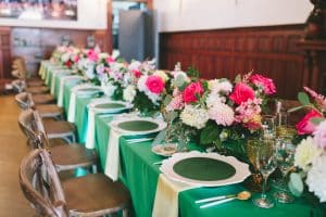 Private party for Rupi Kaur - rich colours, beautiful place settings and an elegant dinner