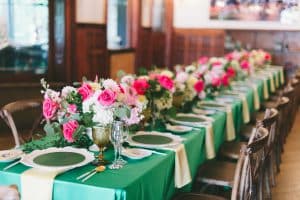 Private party for Rupi Kaur - rich colours, beautiful place settings and an elegant dinner