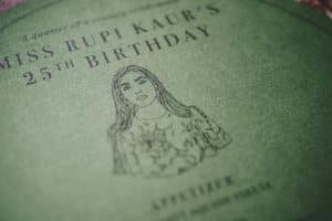Private party for Rupi Kaur - Emerald stationary