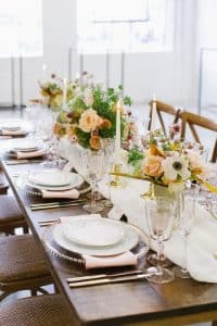 Rustic and romantic wedding tabletop styling