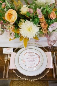 Rustic and romantic wedding tabletop styling