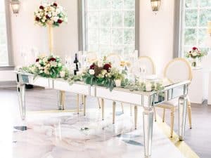 Modern red garden inspired wedding at Doctor's House