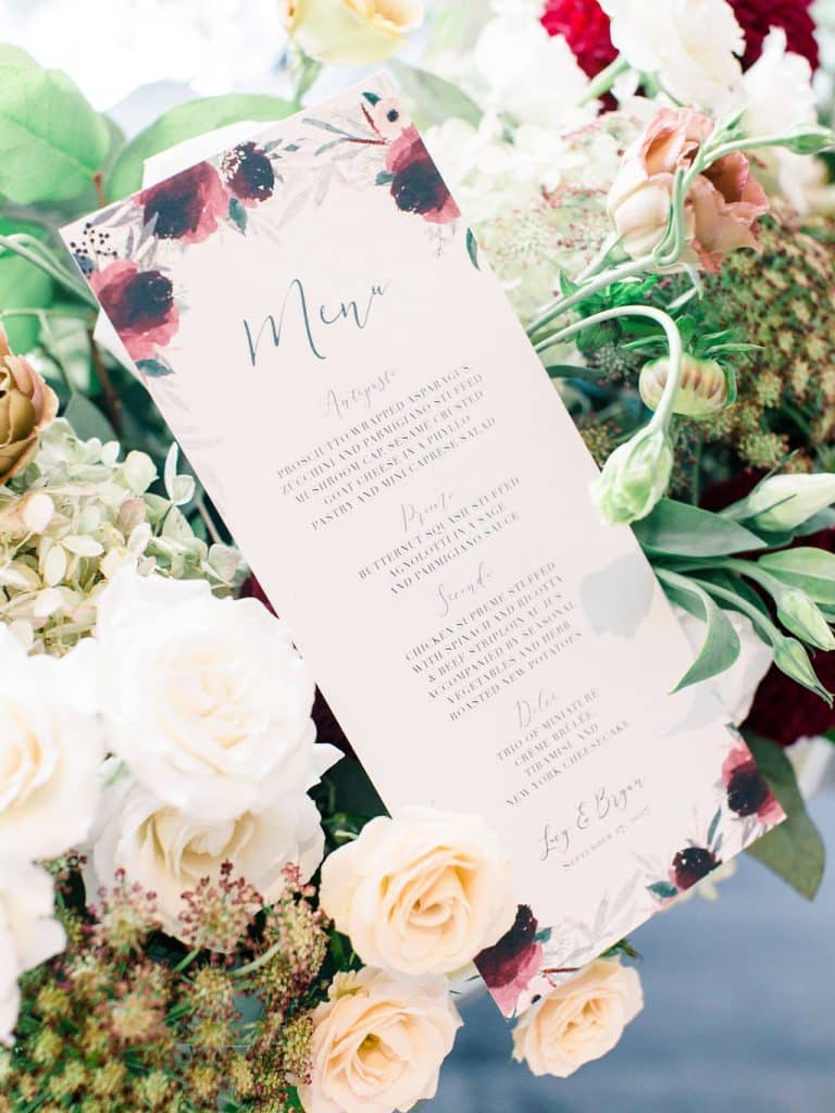 Modern red garden inspired wedding at Doctor's House