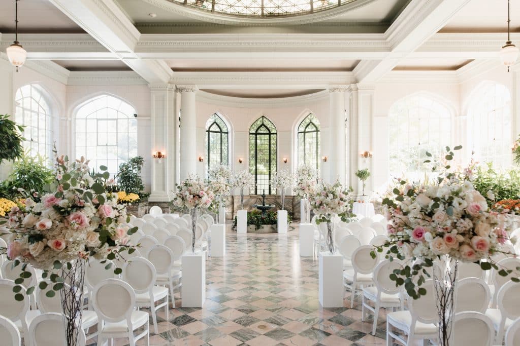 Beautiful Modern White and Blush Wedding at Casa Loma