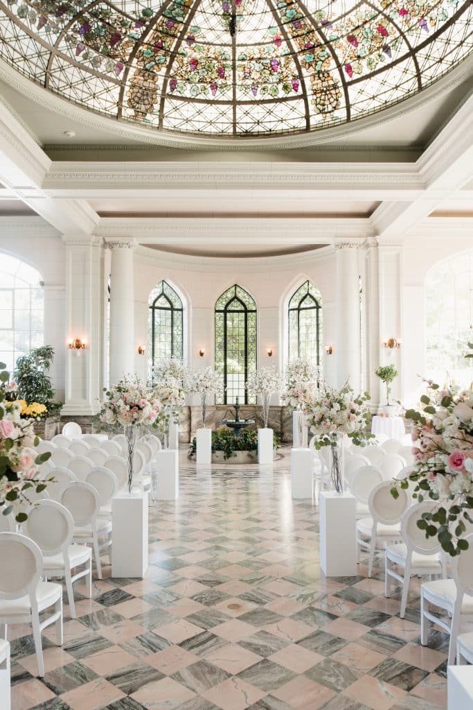 Beautiful Modern White and Blush Wedding at Casa Loma