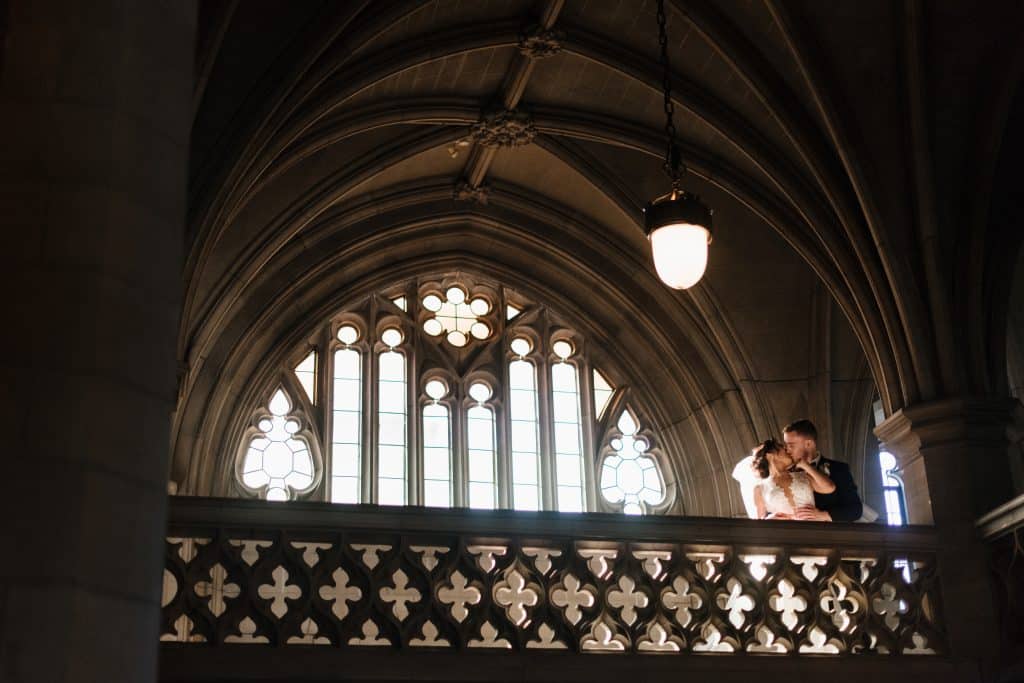 Beautiful Modern White and Blush Wedding in Toronto at Knox College Chapel