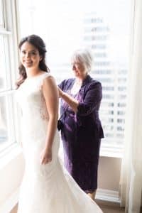 Elegant wedding with two brides and robots