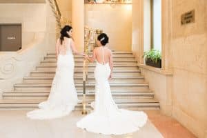 Elegant wedding with two brides at Rosewater Room