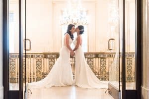 Elegant wedding with two brides at Rosewater Room