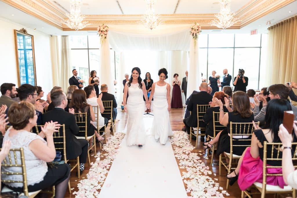 Elegant wedding with two brides at Rosewater Room