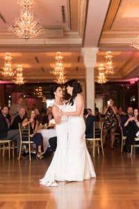 Elegant wedding with two brides at Rosewater Room