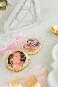 Face cookie tent cards - Hottest wedding trends right now from Breakfast Television Toronto, with wedding planner Rebecca Chan Weddings and Events