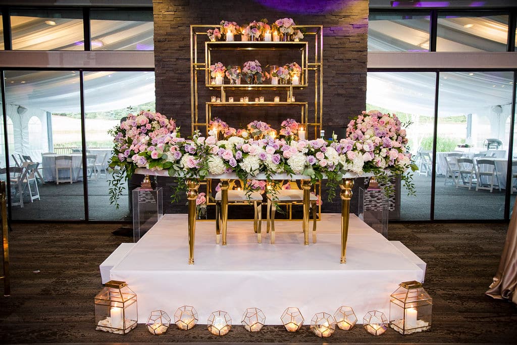 Modern Glam Lavender and Gold Wedding