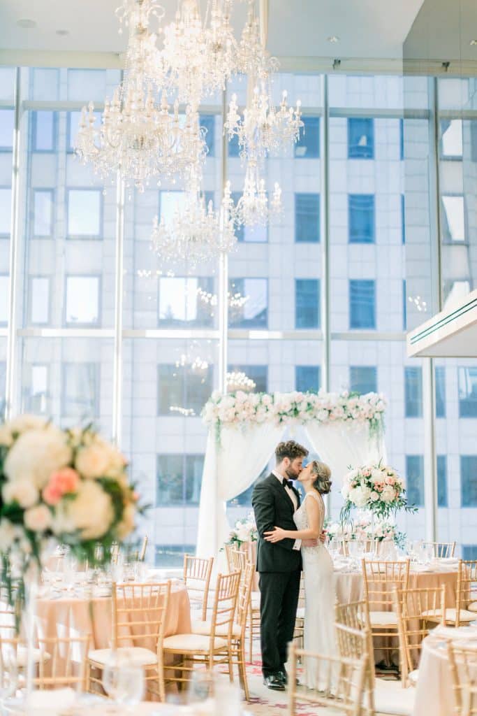 Shangri-La Hotel Toronto Wedding with roses and peonies