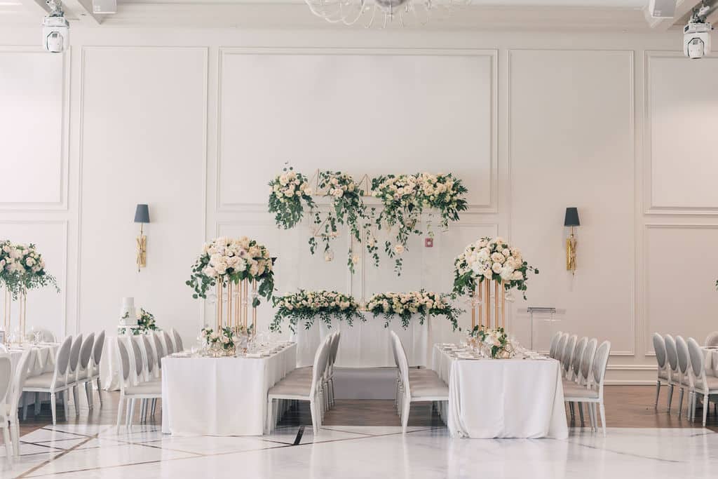 Marble and Gold Modern Garden Wedding