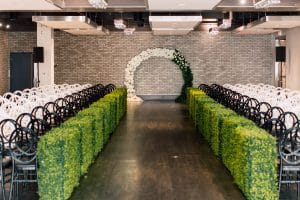 Modern black and white wedding at Arcadian Loft