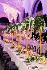 Modern black and white wedding at Arcadian Court, as seen on Wedluxe