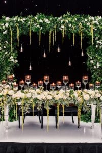 Modern black and white wedding at Arcadian Court, as seen on Wedluxe