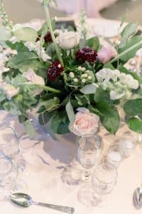 York Mills Gallery wedding with blush and garden blooms